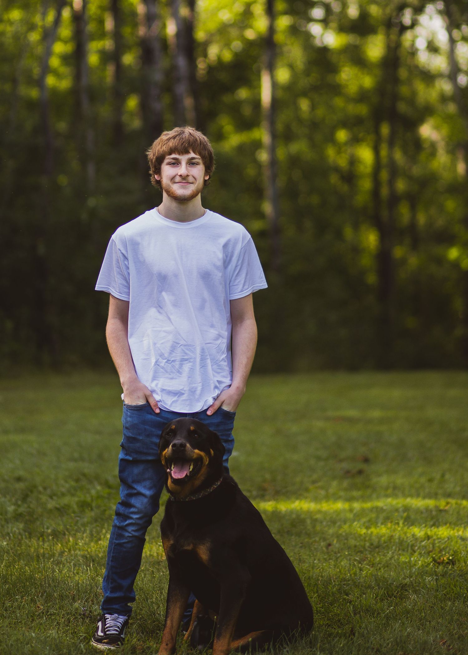 Professional photo of a guy with his dog