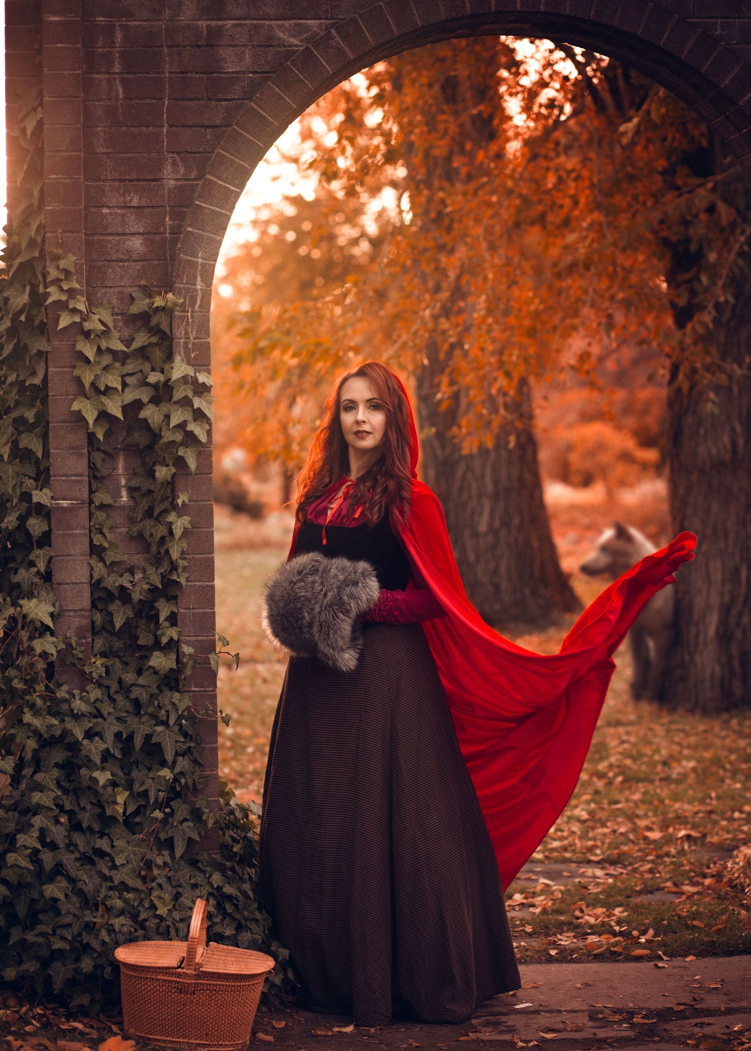 red riding hood fairytale photoshoot international peace gardens salt lake city utah