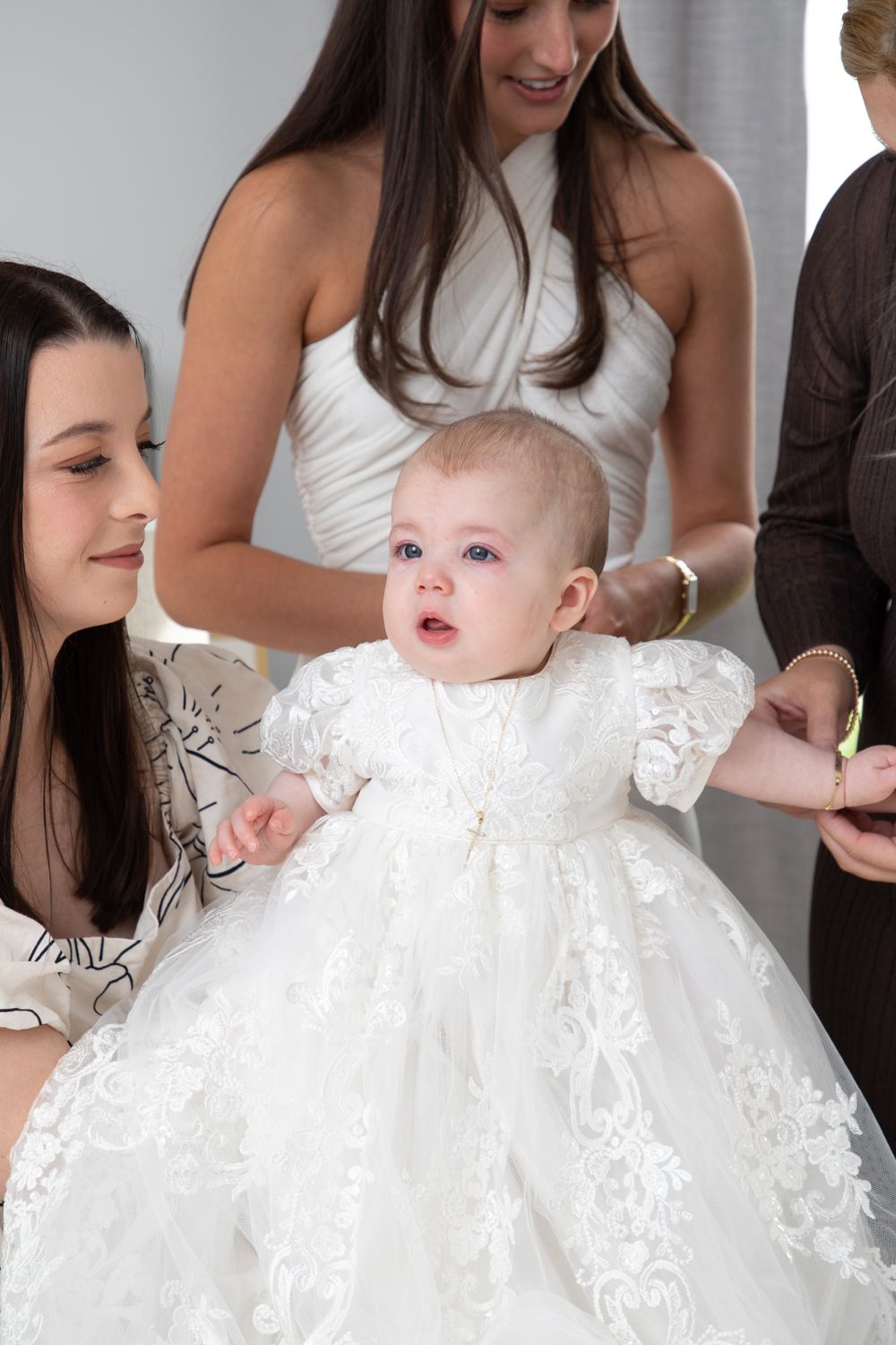 Best Christening Photography family photos in Sydney, christening gown and christening jewelry