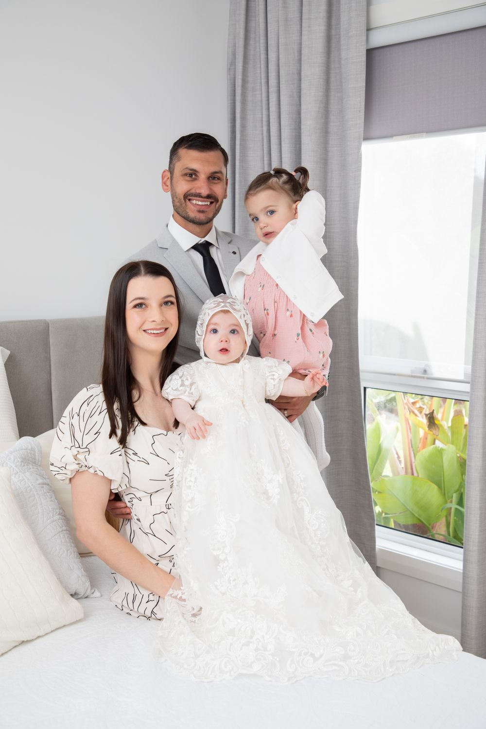 Best Christening Photography family photos in Sydney, christening gown and christening jewelry