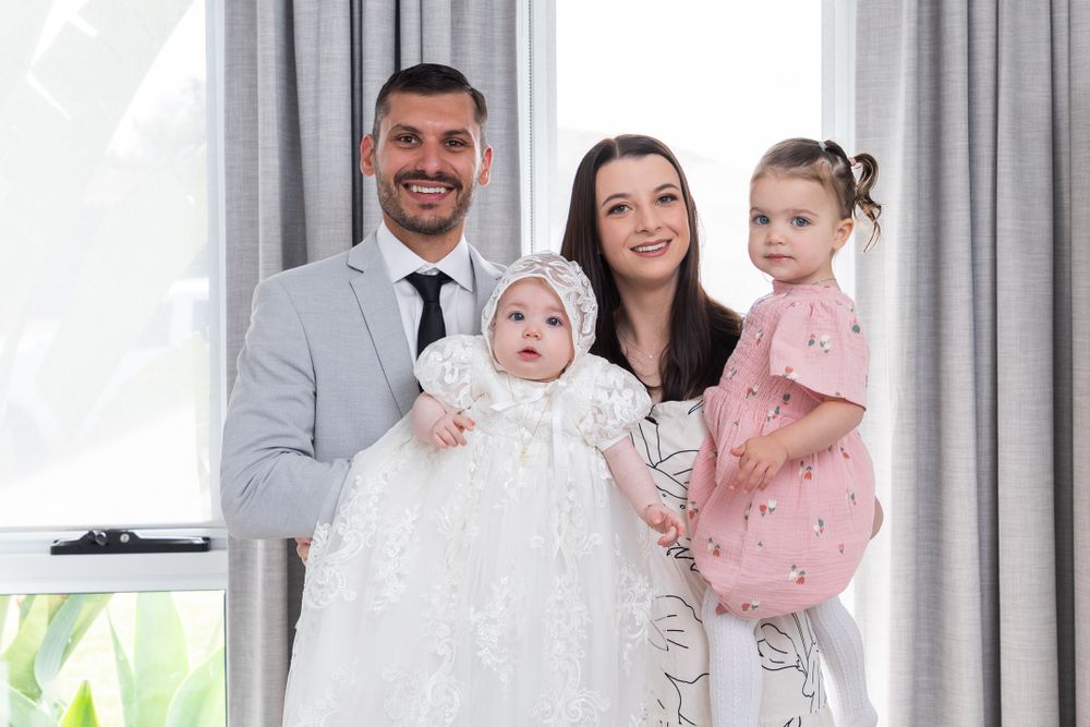 Best Christening Photography family photos in Sydney, christening gown and christening jewelry