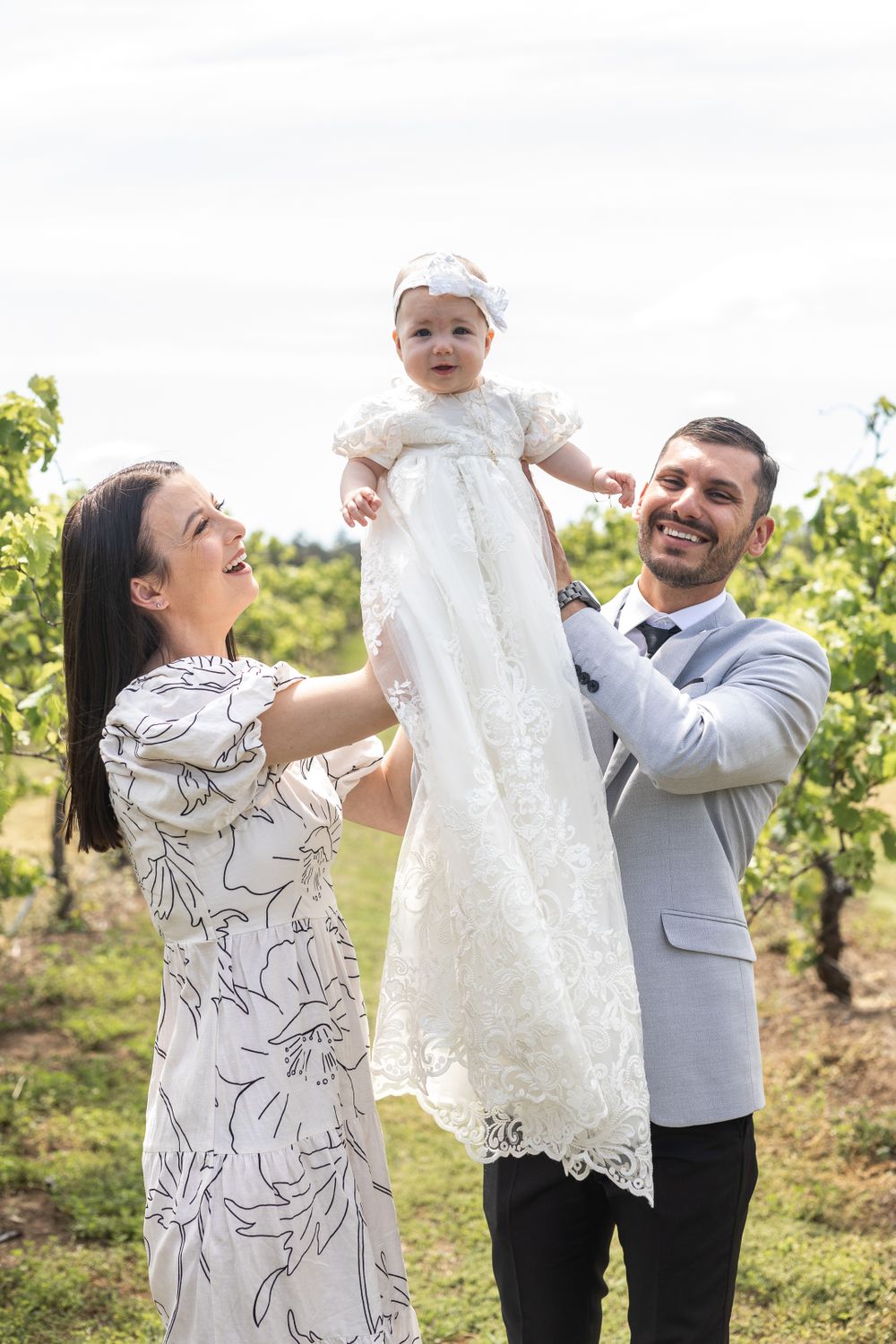 Best Christening Photography family photos in Sydney, christening gown and christening jewelry