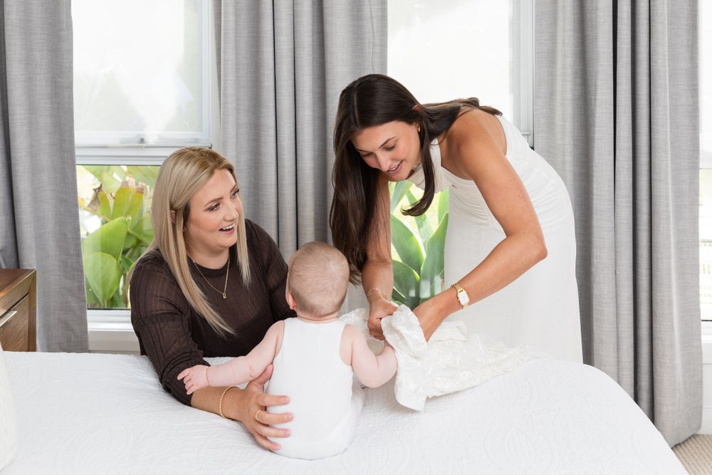 Best Christening Photography family photos in Sydney, christening gown and christening jewelry