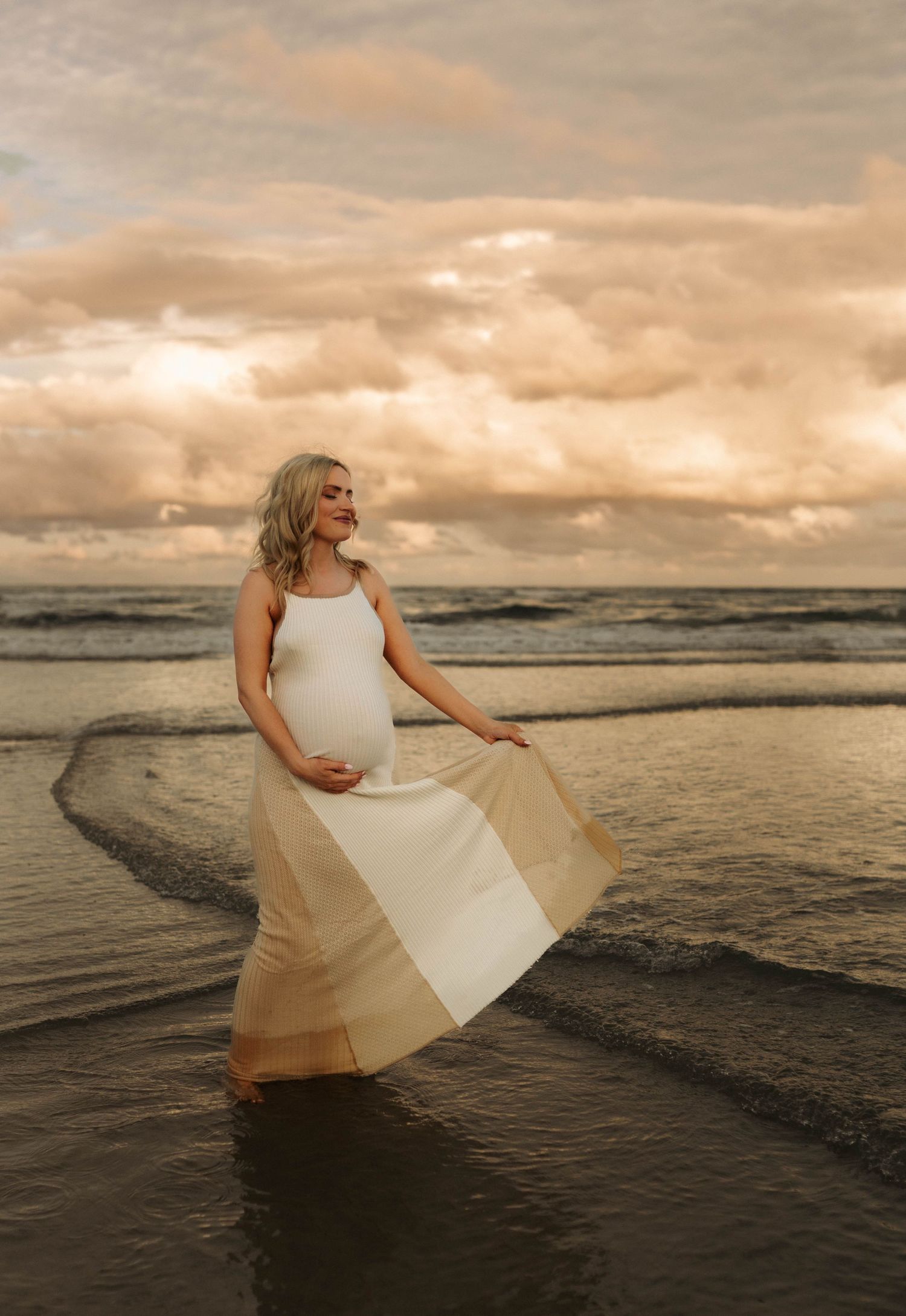 Luxury Sunset Beach Maternity Photograph