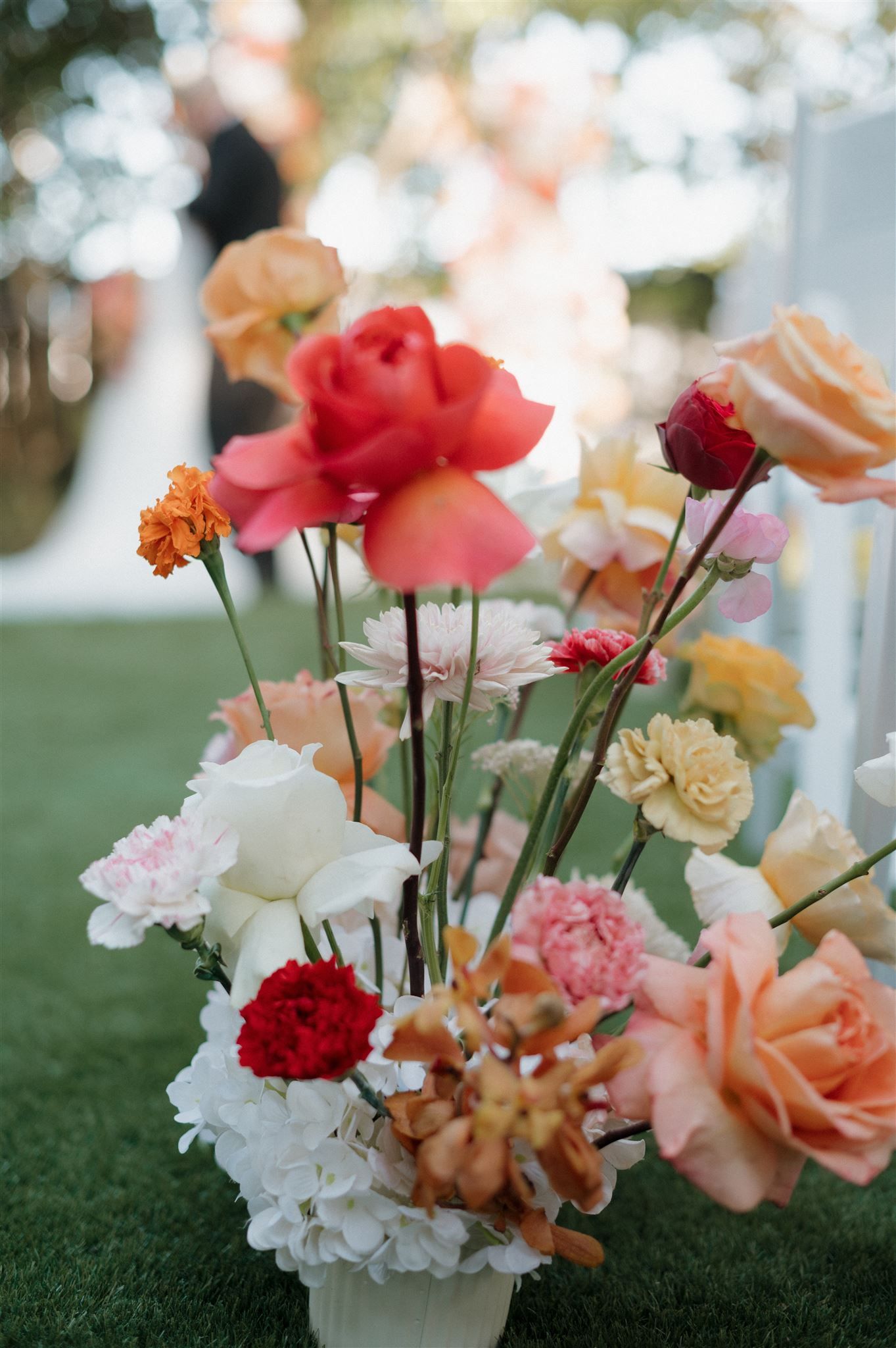 Colorful wedding florals at The Juliana in Houston Texas