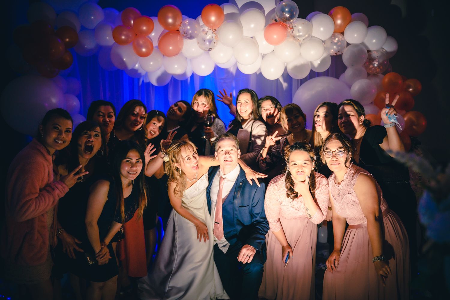 Group shot of all party flower girls at the event, capturing the best moment by the best photographer in Newfoundland.