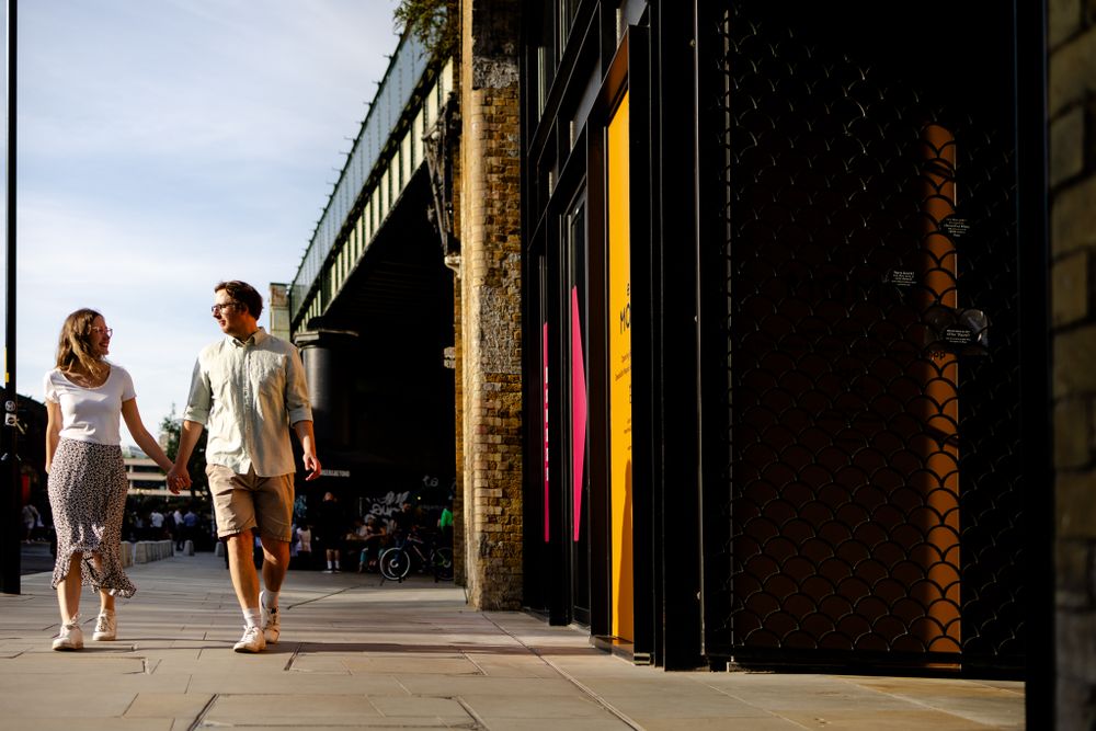 Couple in London for their engagement photoshoot