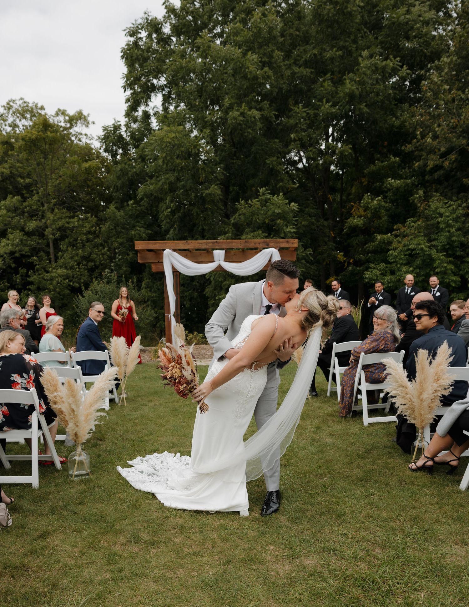 Outdoor wedding ceremony in Ontario Canada documentary photography