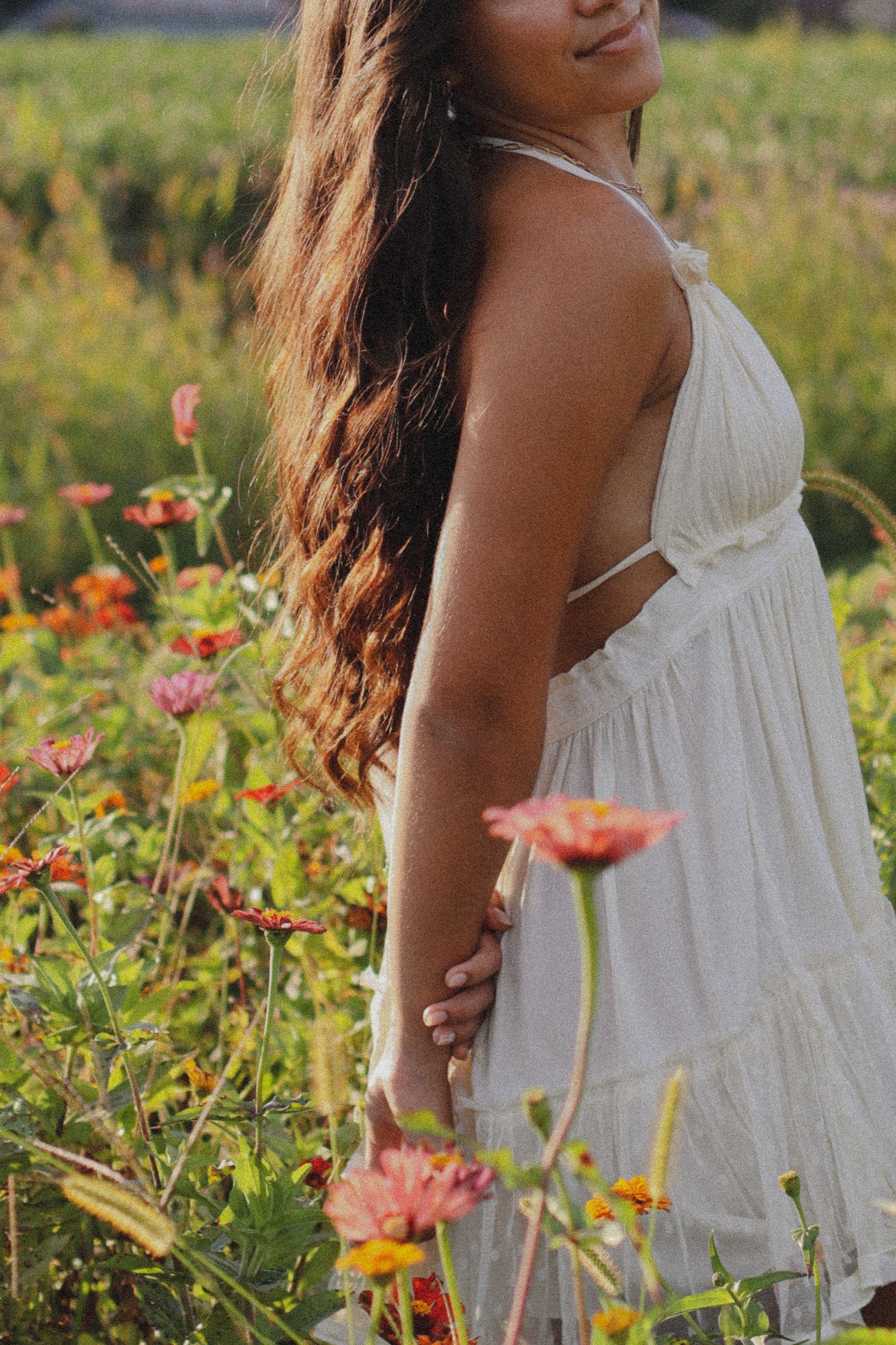 sunset senior wildflower photo