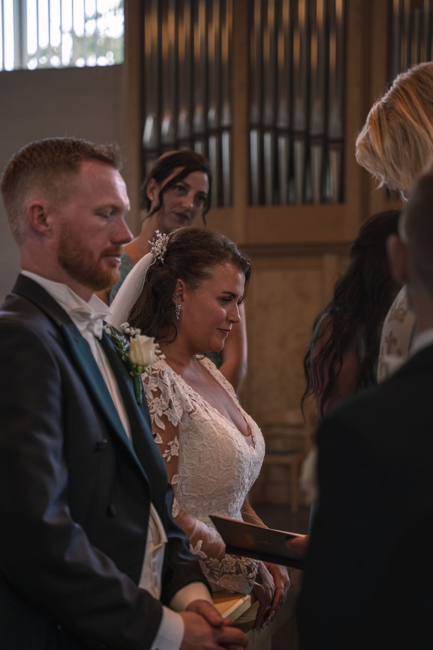 Wedding couple church