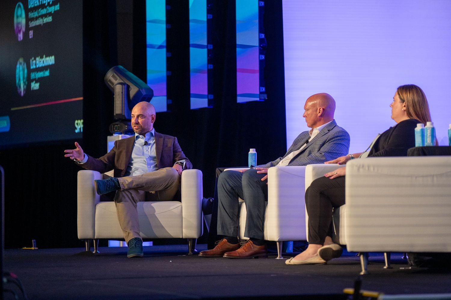A panel onstage at the Enablon 2024 conference in Houston, TX.