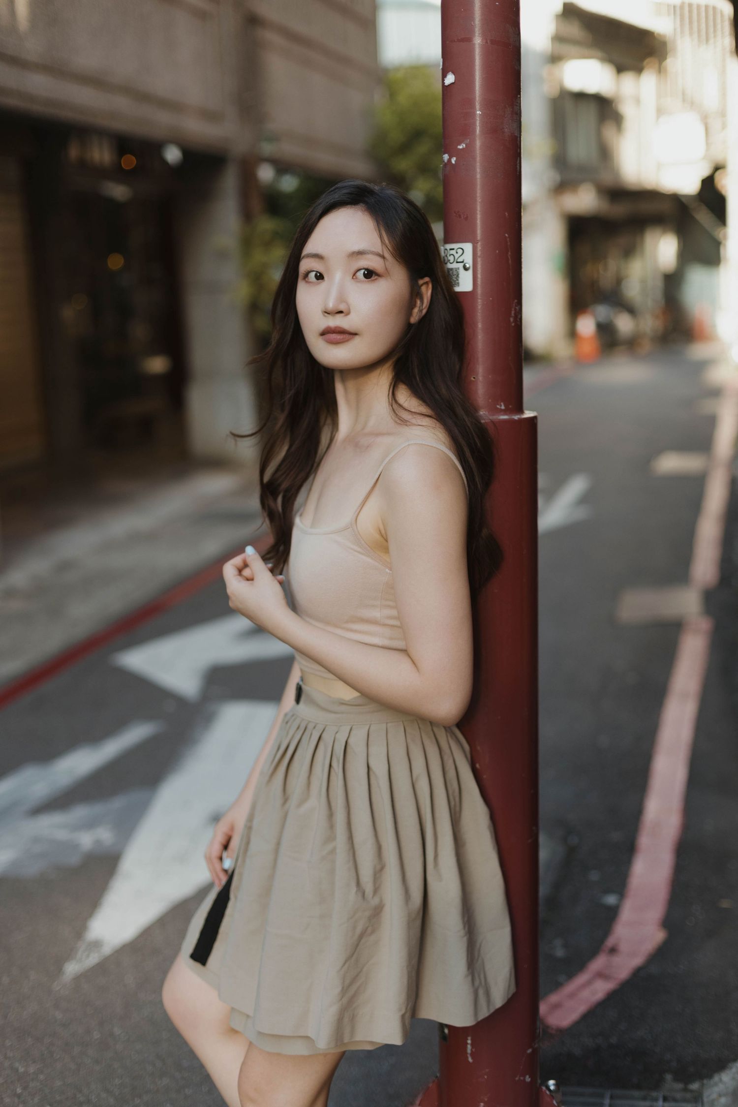 Individual photoshoot taken at Dihua street, Taipei during sunset.