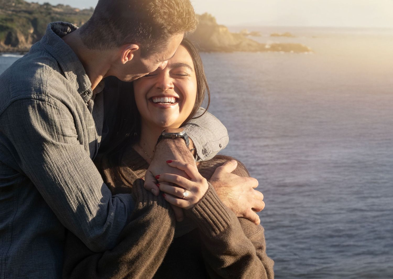 Photographers capturing sunset portraits on dramatic California coastline. At The Sea Ranch Lodge in Northern California.