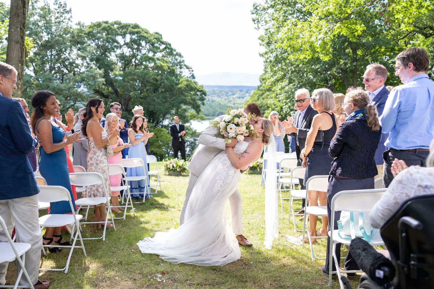 End of aisle kiss.