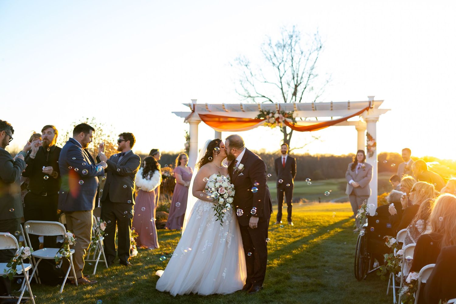 Wedding portrait. Links at Union Vale. Sunset.