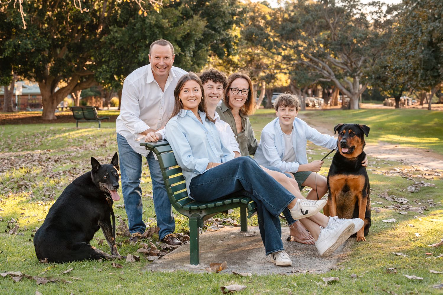 family photoshoot in Mosman with dogs