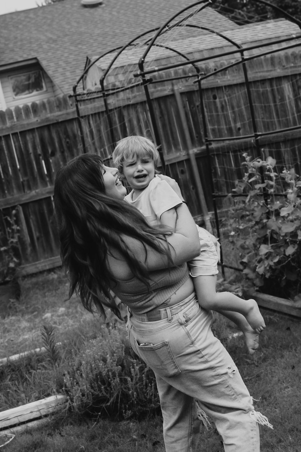 Family lifestyle portraits in OKC with candid connection