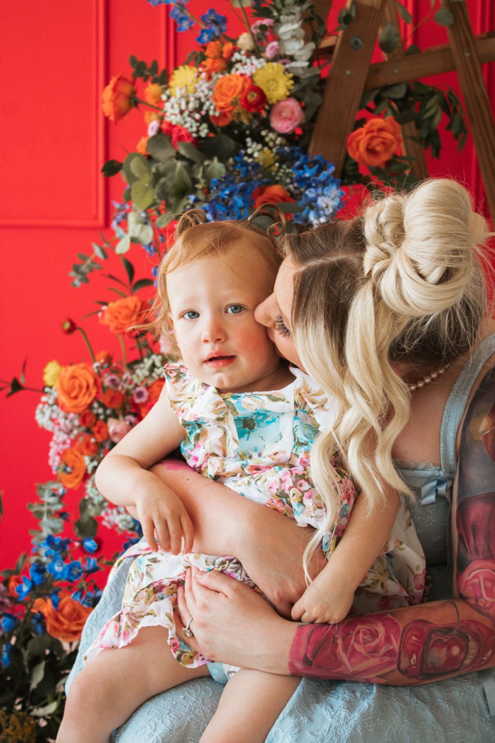 Mother Daughter Portrait Session in Oklahoma City at Neon Poppy Studios