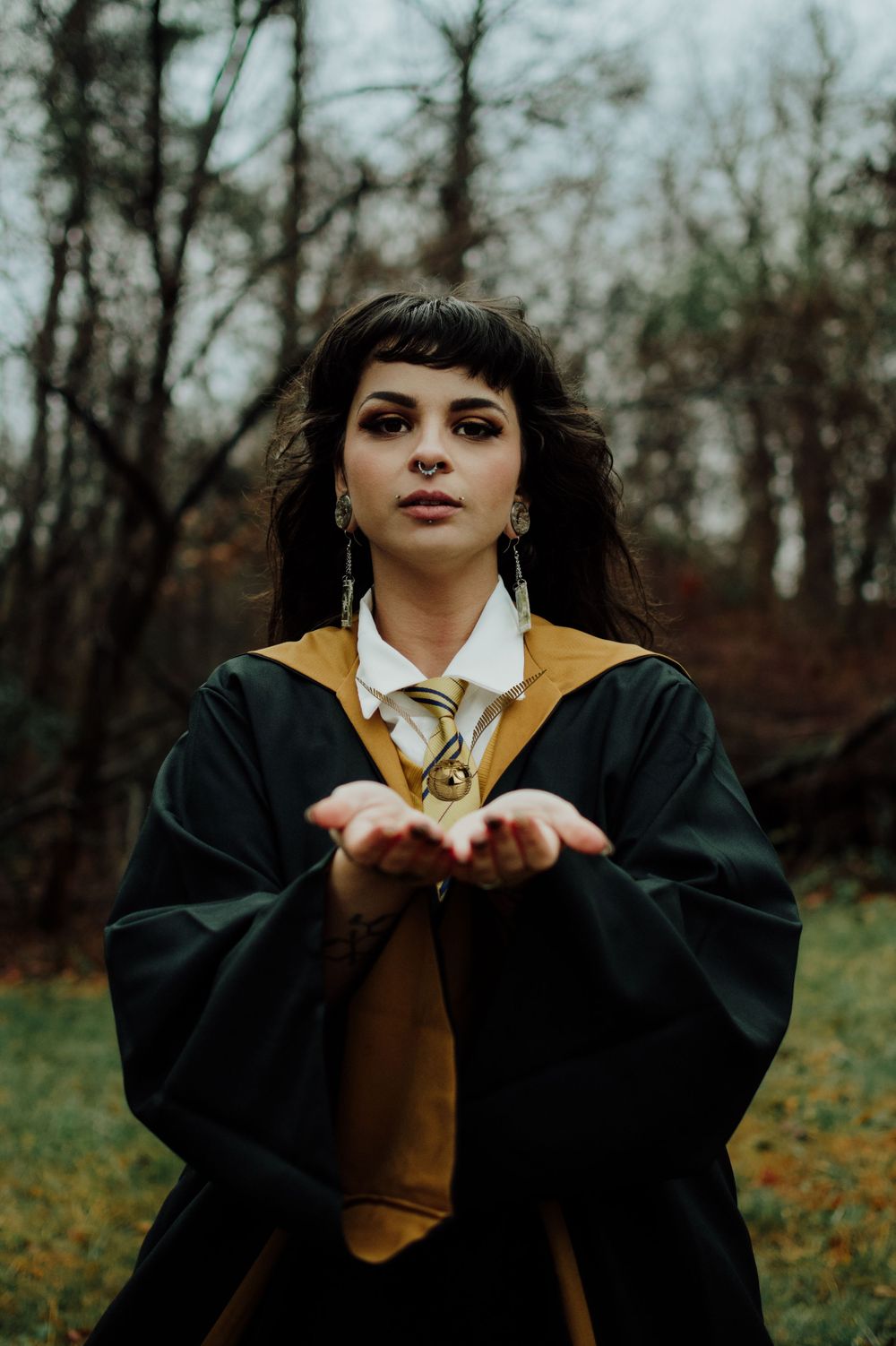 Creative Hufflepuff-themed portrait session inspired by Harry Potter, Asheville, North Carolina.