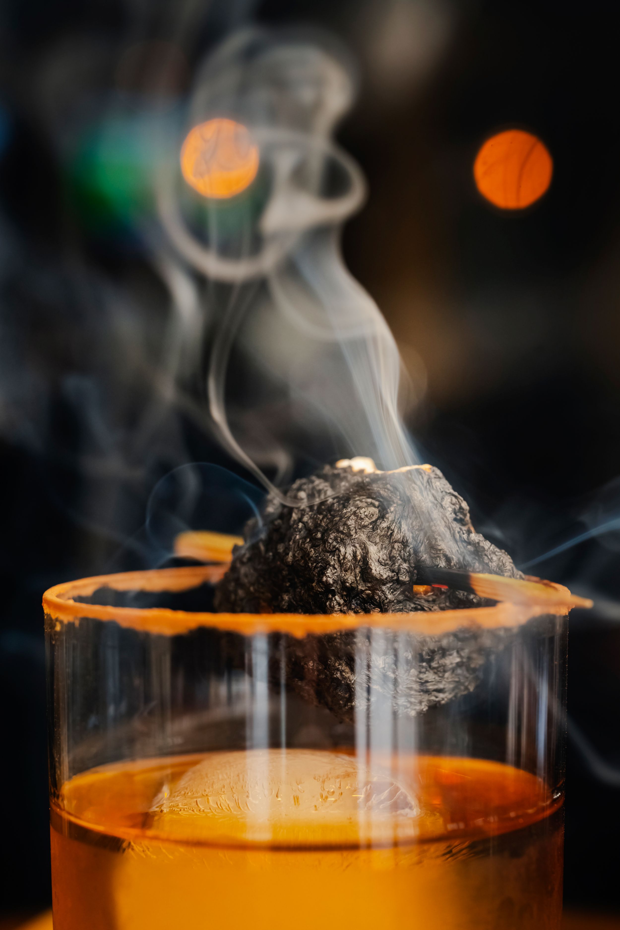 Smoking marshmallow cocktail.