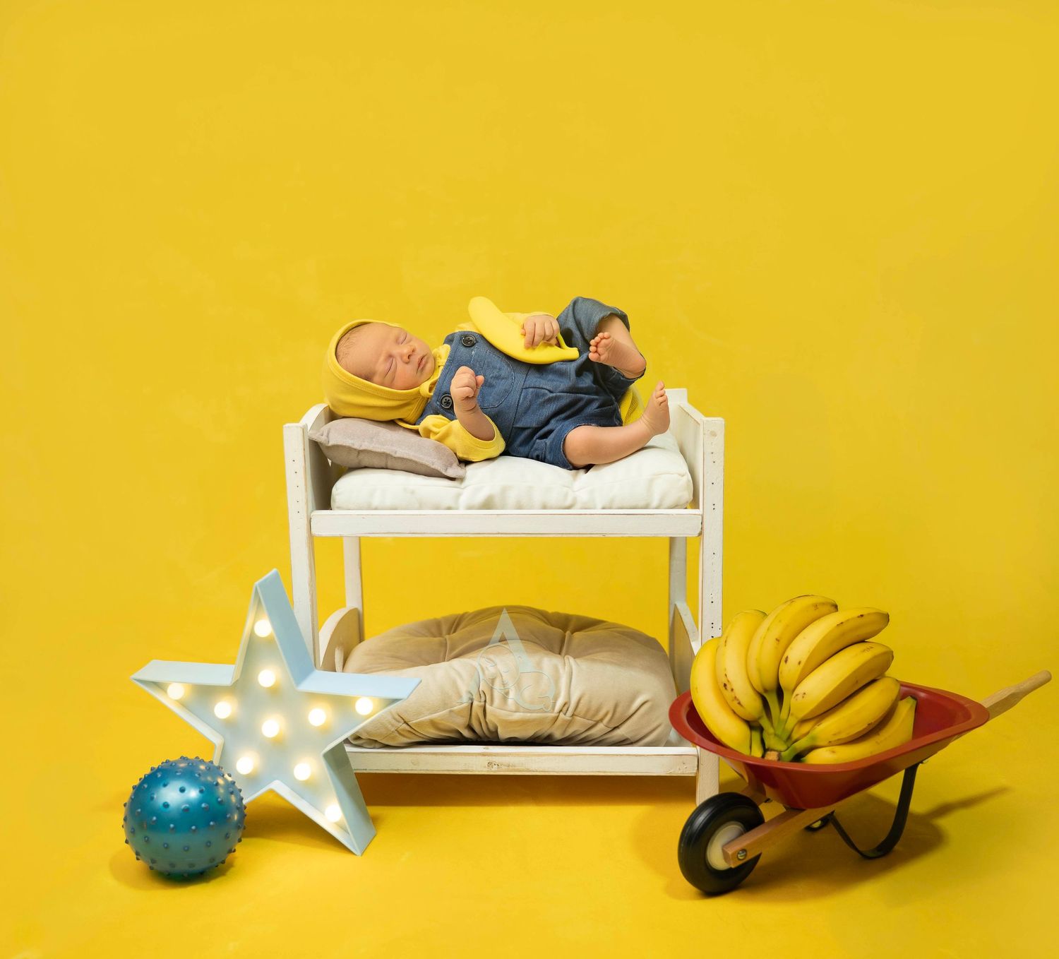 minion themed newborn setup
