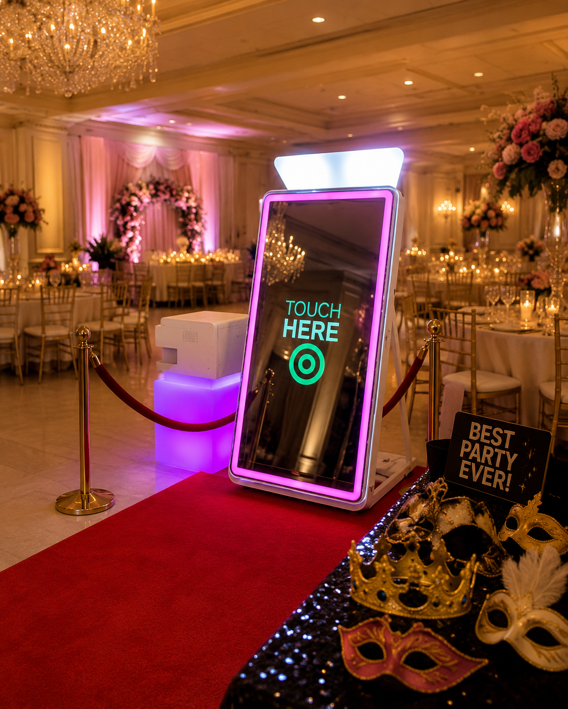 Premium Mirror Photo Booth rental Dallas Fort Worth creating personalized keepsakes for proms galas corporate events and celebrations today