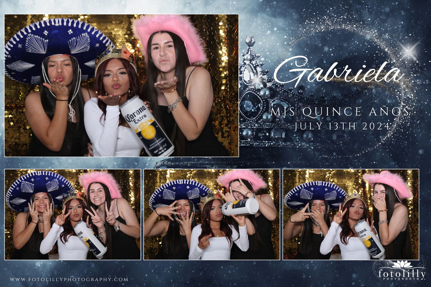 Luxury mirror photo booth rental for Quinceañera parties with DSLR photography, instant prints and Dallas Fort Worth event service