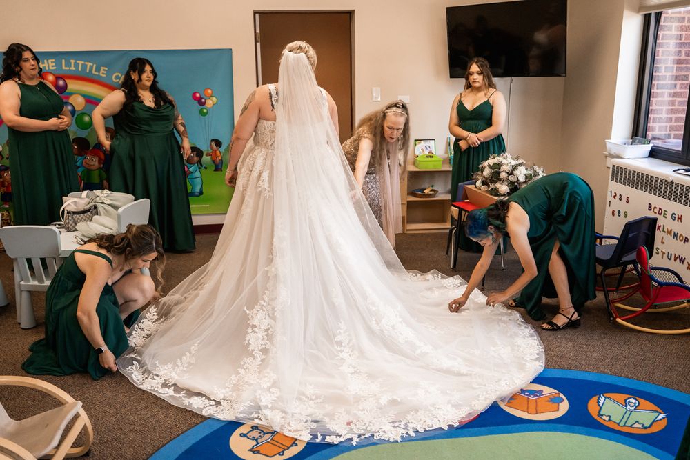 Wedding ceremony at First Congregational United Church of Christ in Downers Grove, Illinois.