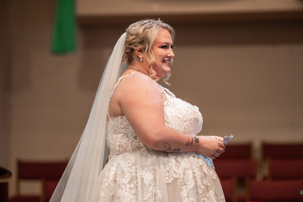 Wedding ceremony at First Congregational United Church of Christ in Downers Grove, Illinois.