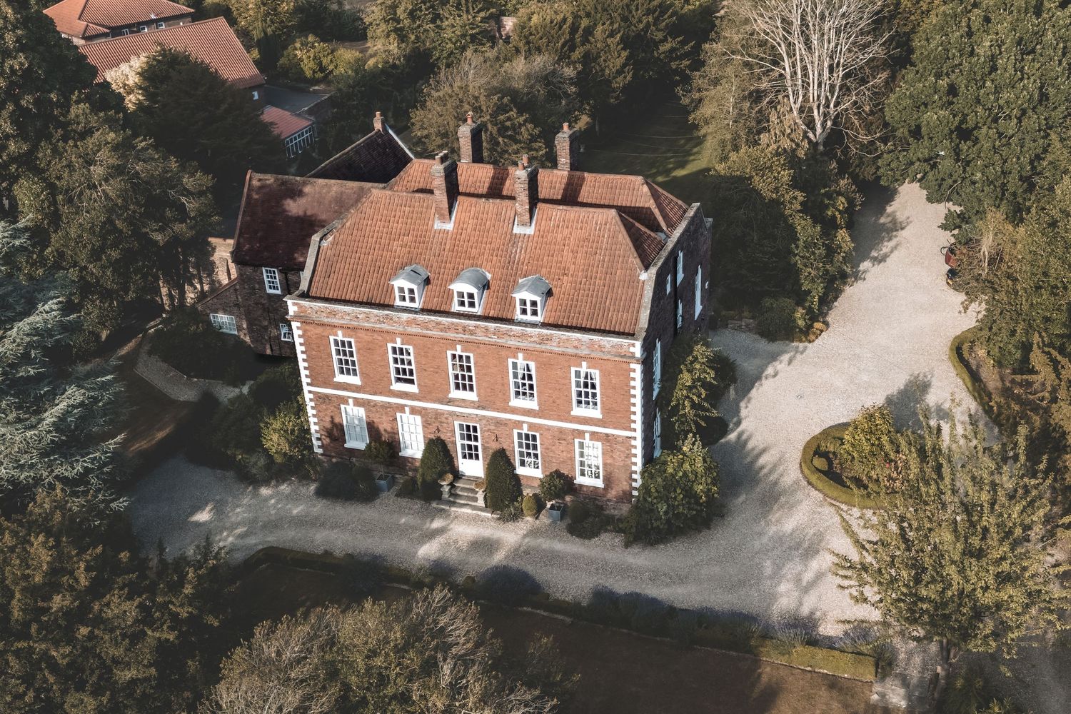 Bardney Hall wedding venue aerial exterior in Lincolnshire