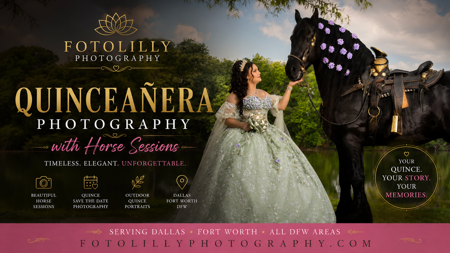 Grand Prairie quinceañera photography and videography services by Fotolilly Photography for unforgettable Texas quince celebrations today