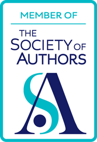 Member of The Society of Authors official badge with teal and navy blue logo design.