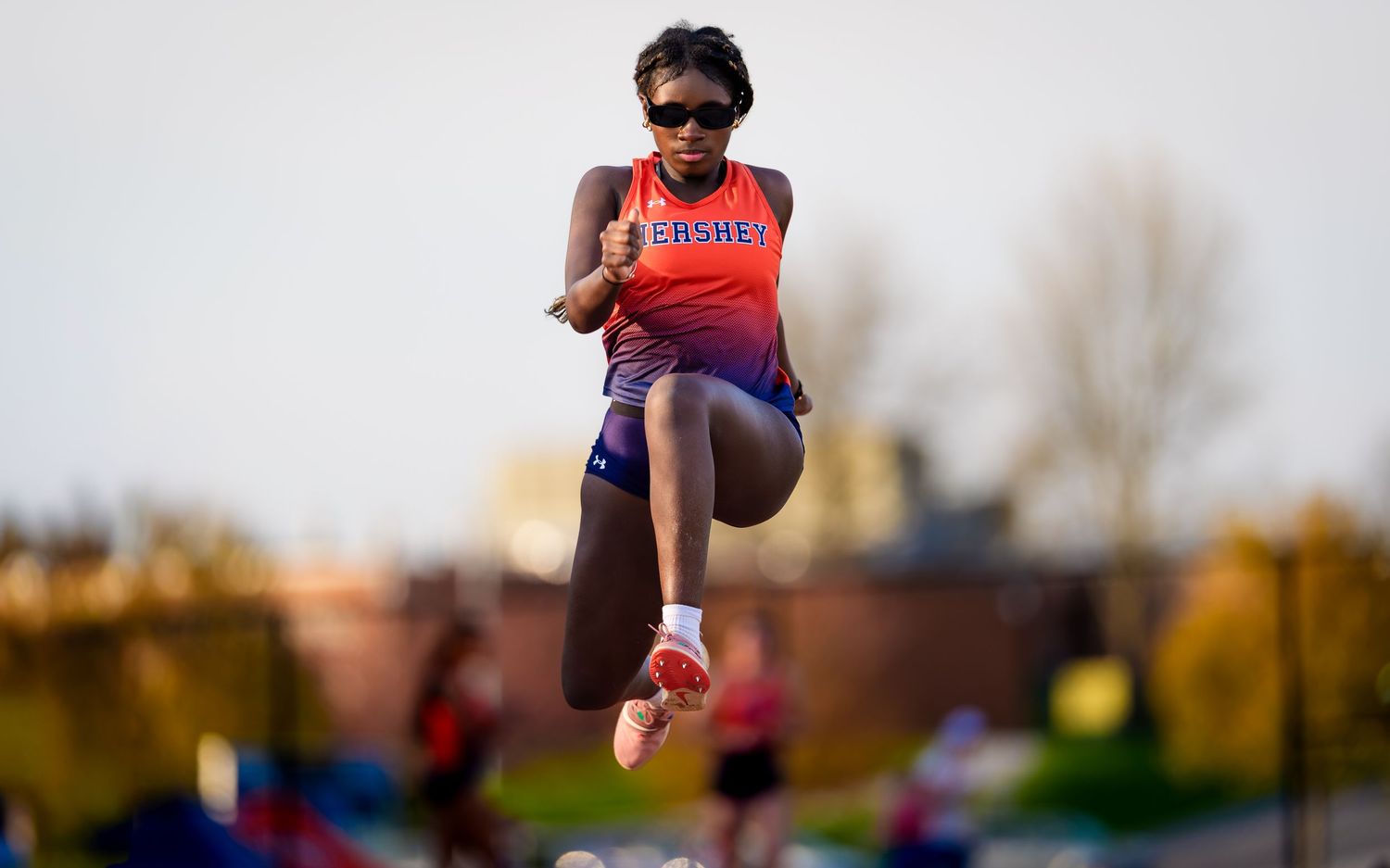 Hershey Trojans athlete competing in the triple jump, Meet of Champions, by Deanna Fox, SportsFox Photography, Hershey PA