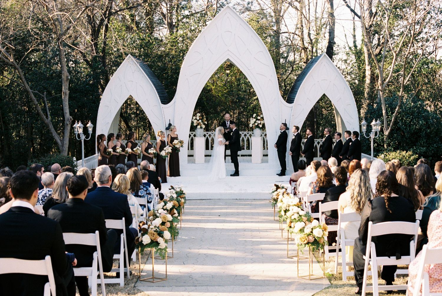 Outdoor wedding ceremony captured on 35mm film.