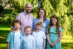 Sheryl and family at the biblical gardens in Elgin
