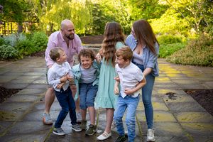 Sheryl and family at the biblical gardens in Elgin