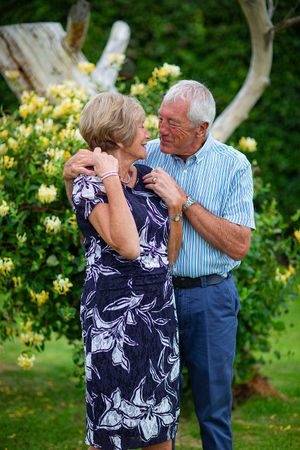 Margaret and John at their home