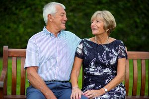 Margaret and John at their home