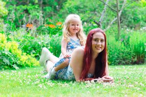 Megan and Mishka at the biblical gardens in Elgin