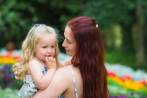 Megan and Mishka at the biblical gardens in Elgin