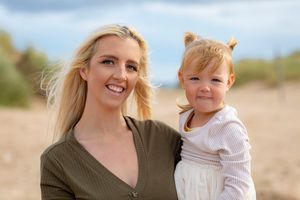 Phiona and family and  lossiemouth beach