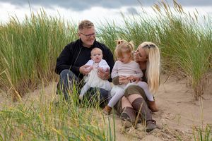 Phiona and family and  lossiemouth beach