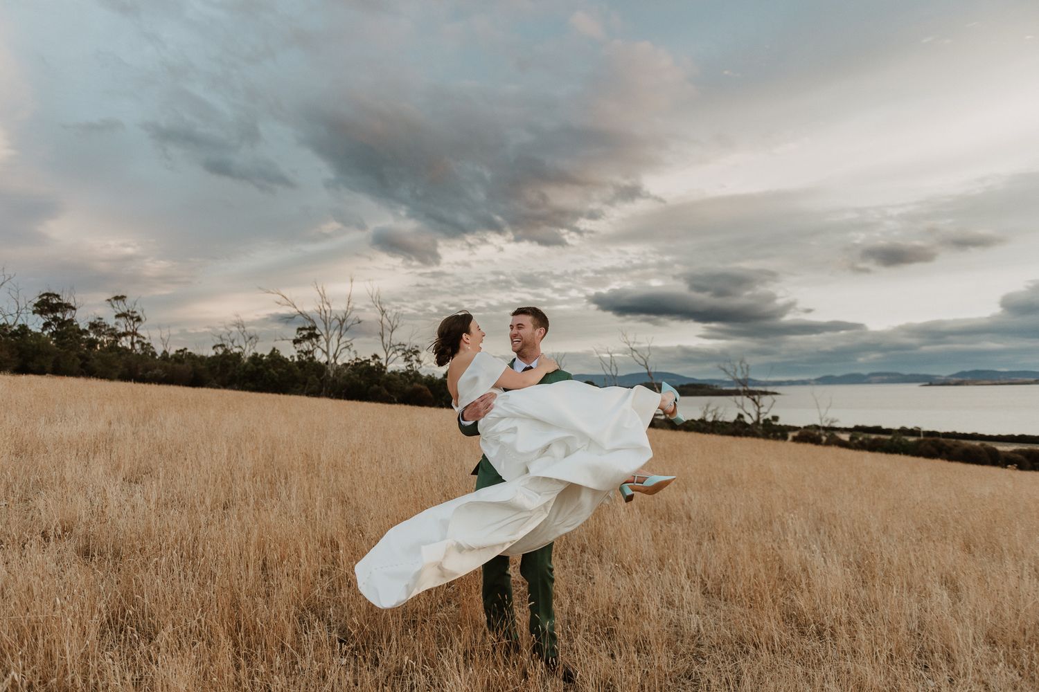 Bangor Vineyard wedding captured by elopement photographer and wedding photographer Joss Jensen Photography in Tasmania