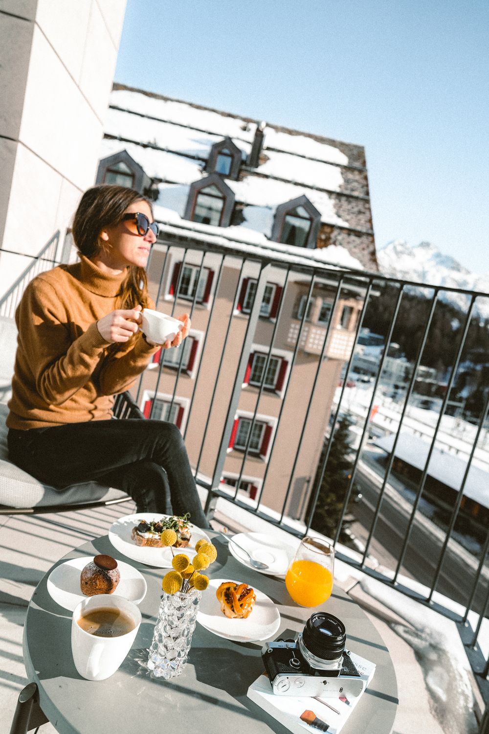 Outdoor lifestyle portrait session in alpine St Moritz setting, natural light — Paul Brechu Photography