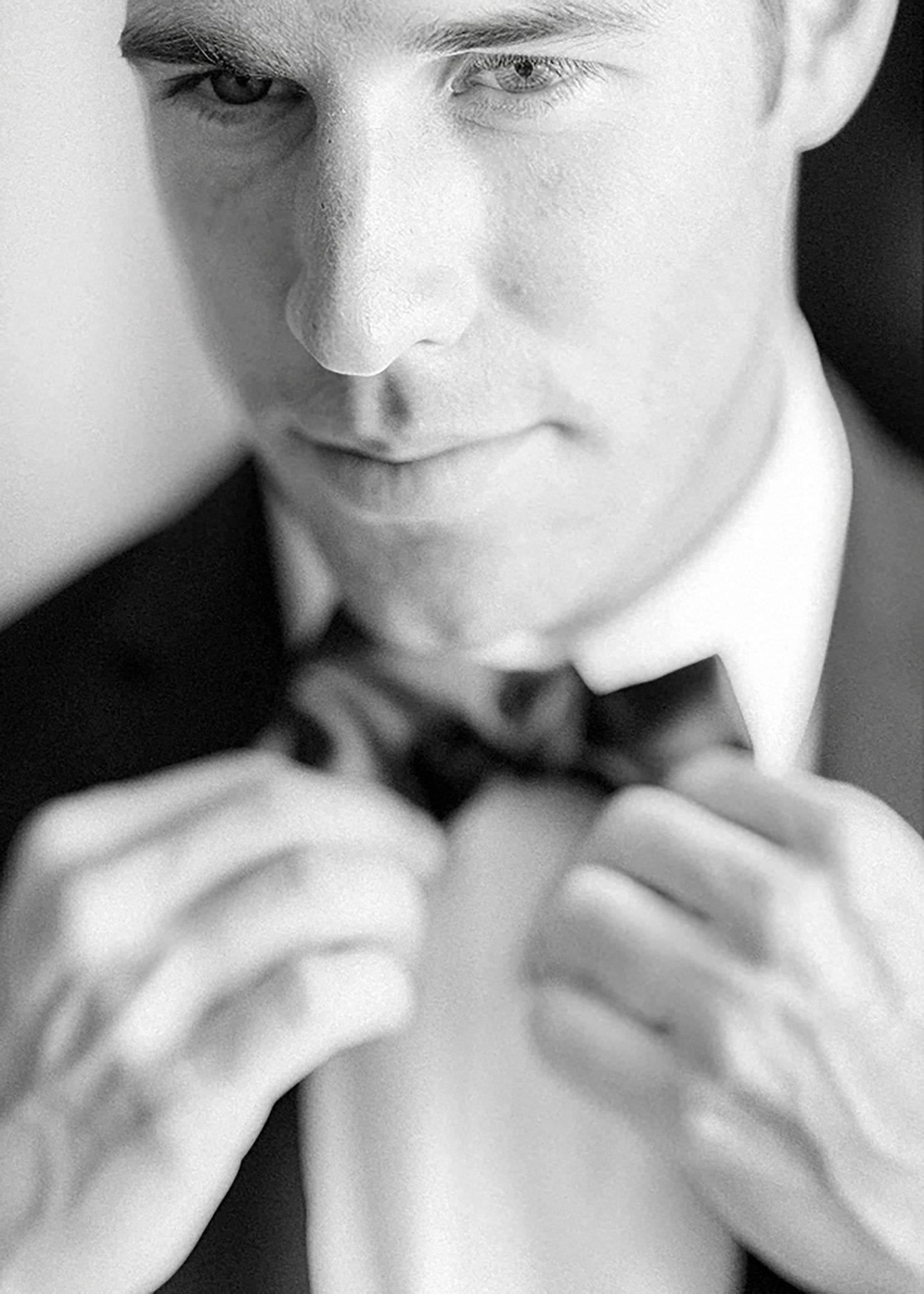 Groom getting ready for wedding