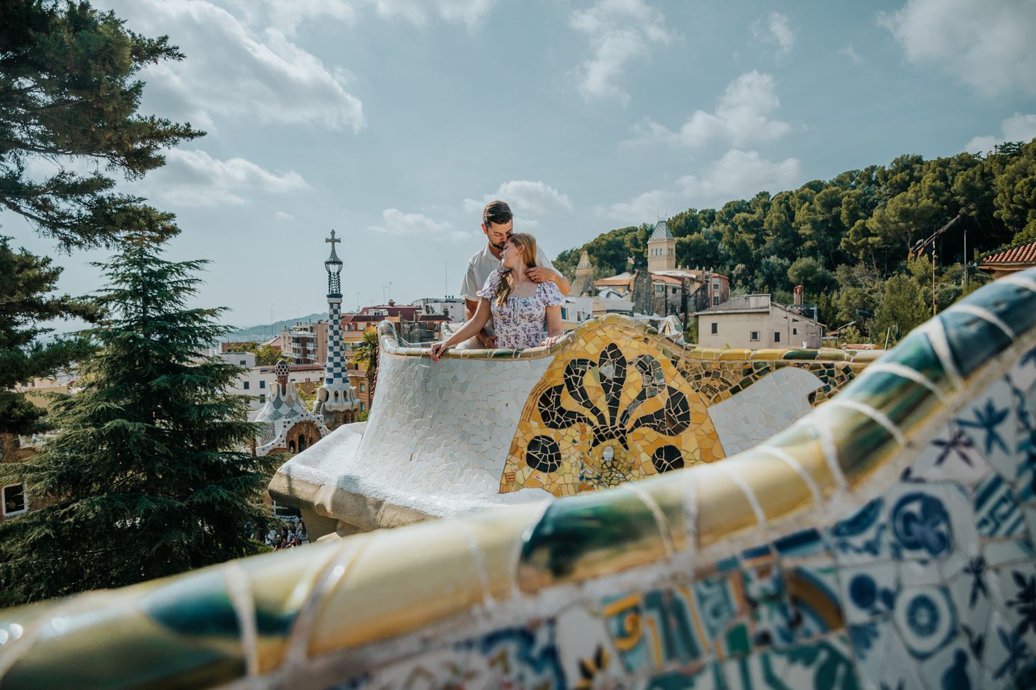 Beautiful anniversary shoot at Park Güell