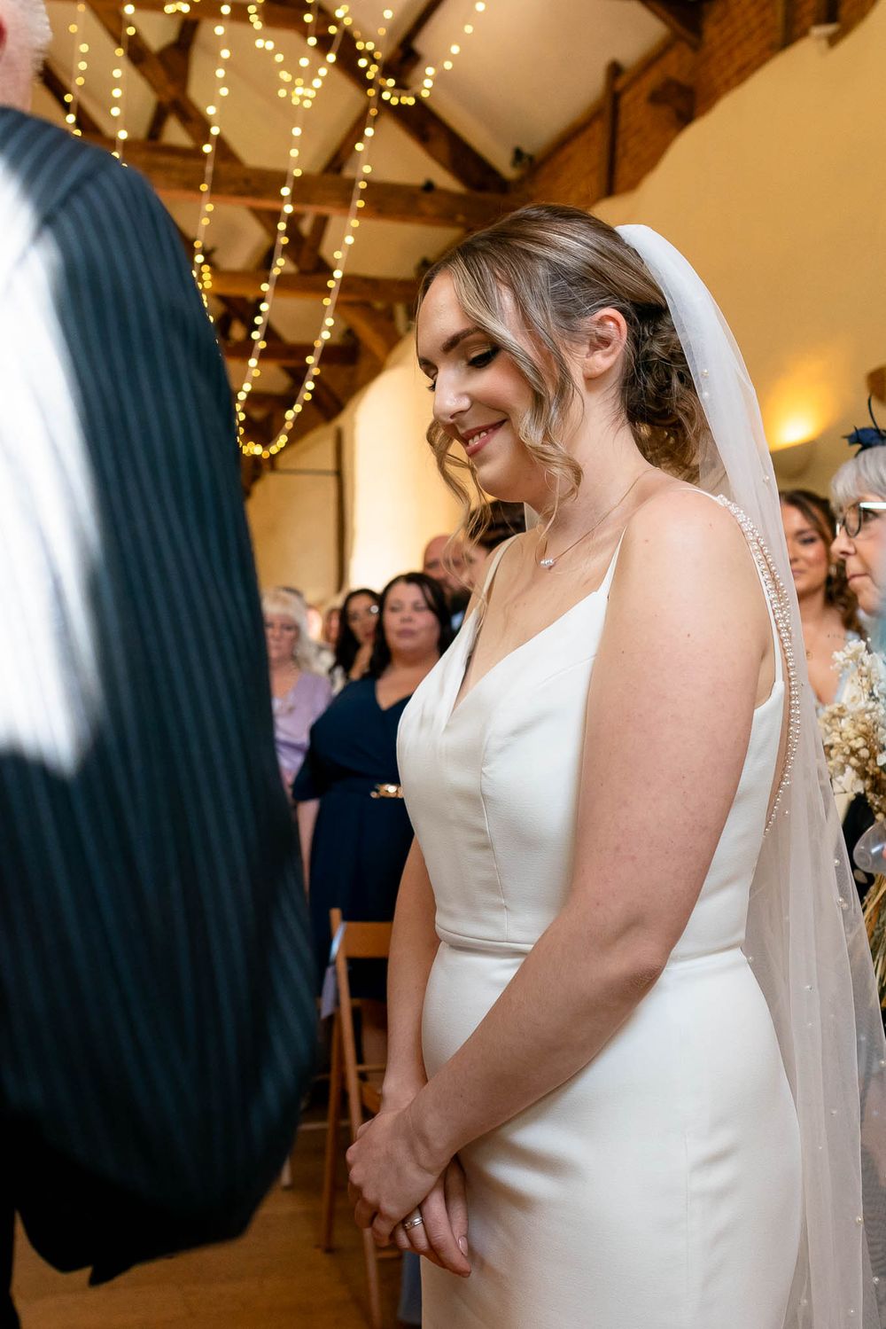 Bride on her Corn Barn Wedding in Cullompton