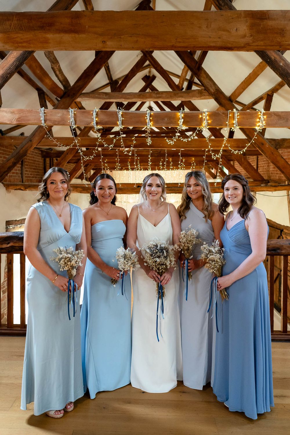 Bride and bridemaids at Corn Barn Devon Wedding
