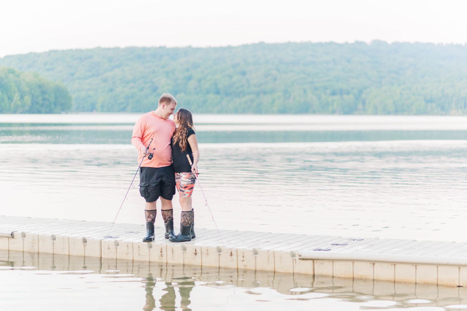 Engagement fishing session at Quemahoning Reservoir in Johnstown, Pennsylvania