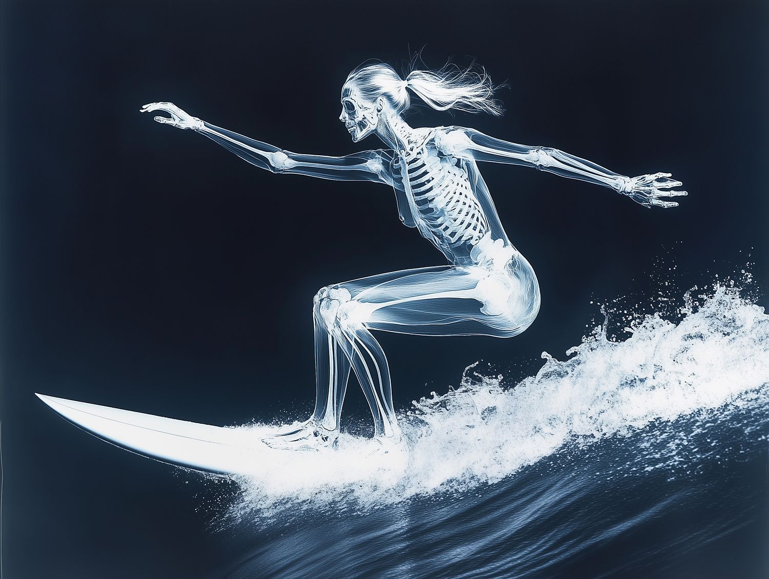 Erin Brooks Xray Surfing a wave